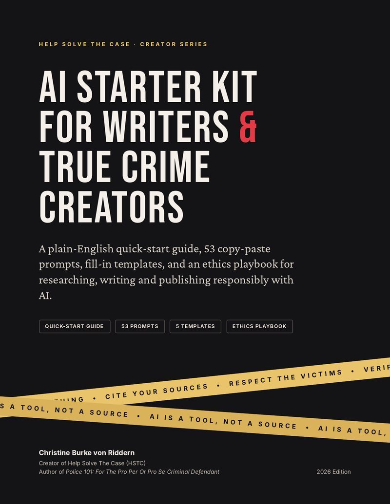 Cover: AI Starter Kit for Writers & True Crime Creators by Christine Burke von Riddern